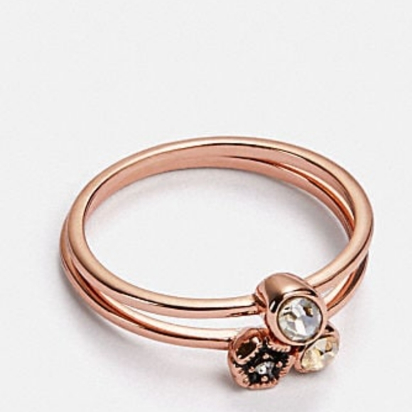 COACH MINI TEA ROSE RING SET - Picture 2 of 9